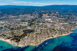 Aerial view of Santa Cruz County, California