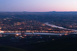 Aerial view of Lewiston, Idaho